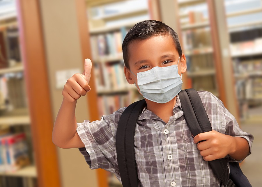 student with mask